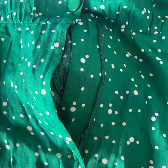 MODCLOTH X COLLECTIF Jumpsuit Size 2 Green Dots Retro Pinup Away You Go Vintage - Picture 8 of 14